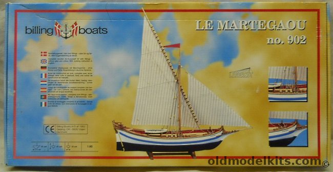 Billing Boats 1/80 Le Martegaou - 16 Inch Long Lasercut Plank-On-Frame Ship, 902 plastic model kit